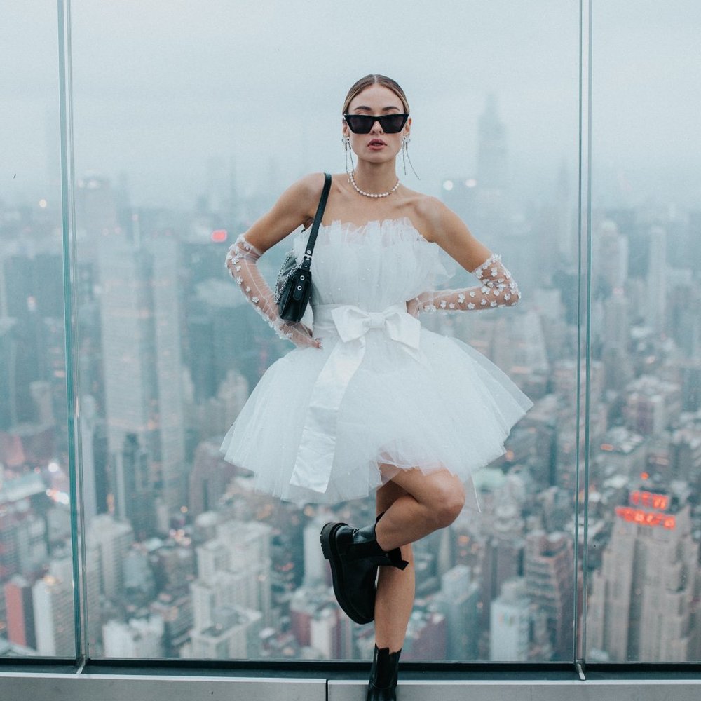 NWT Untamed Petals Arlington Pearl Mini Wedding Party Bridal Dress - Ivory White